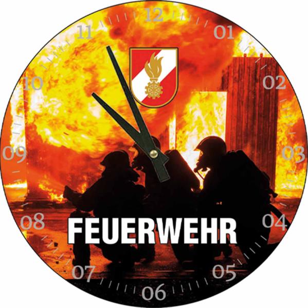 Glasuhr FEUERWEHR 29cm - FW1